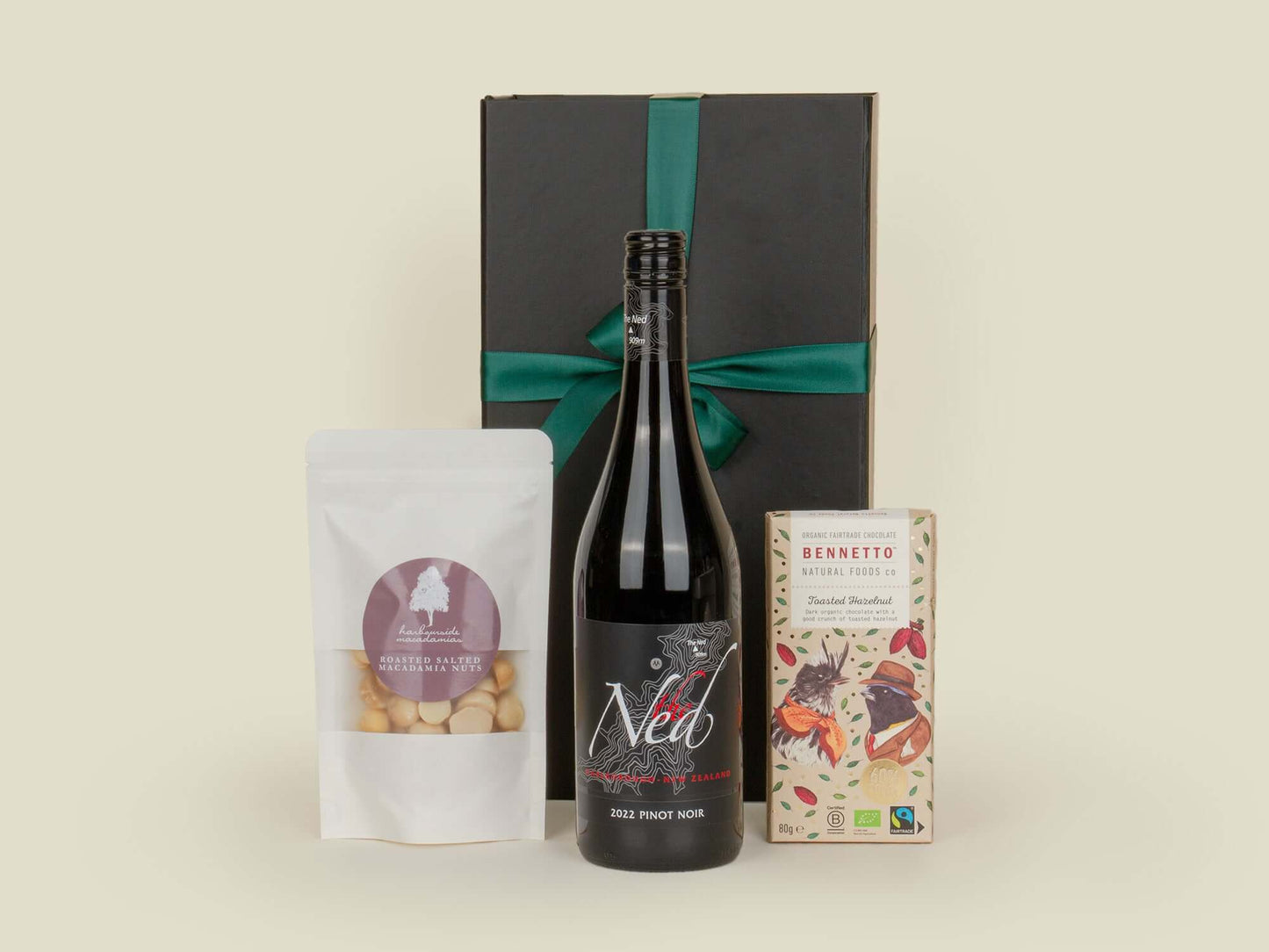 The Gourmet Trio with wine, chocolate and nuts gift box