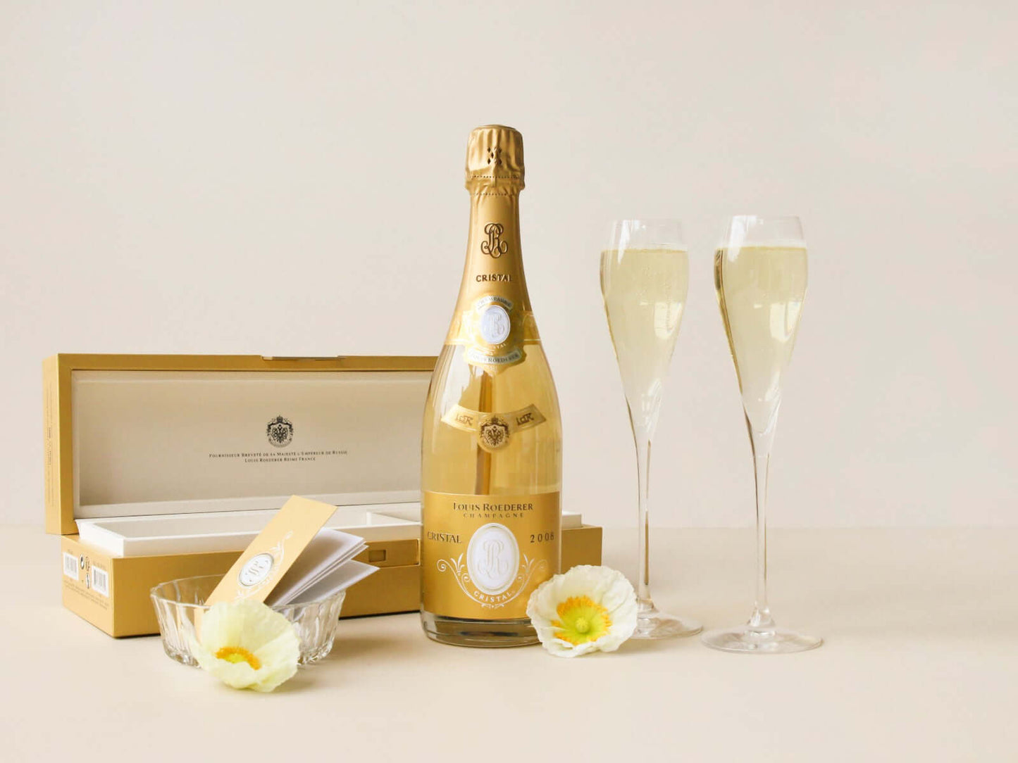 Cristal Champagne and flutes gift basket- Oh Goodie