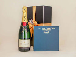Moet and Bennetts Chocolate Gift Box. Christmas Gift Boxes NZ. Sending Gift Boxes NZ Wide.  Celebration Gift Boxes NZ.